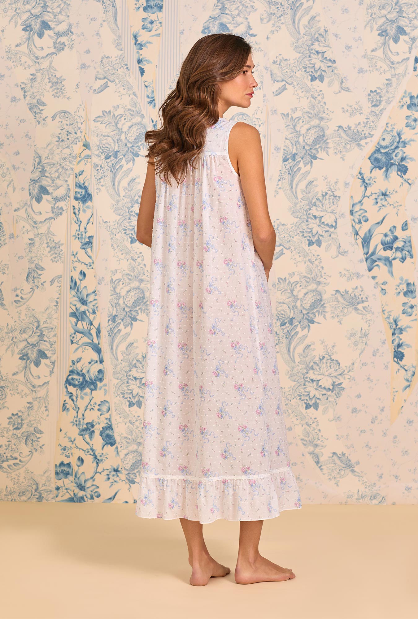 Eileen West The "Eileen" Whispering Ribbons Cotton Swiss Dot Ballet Nightgown