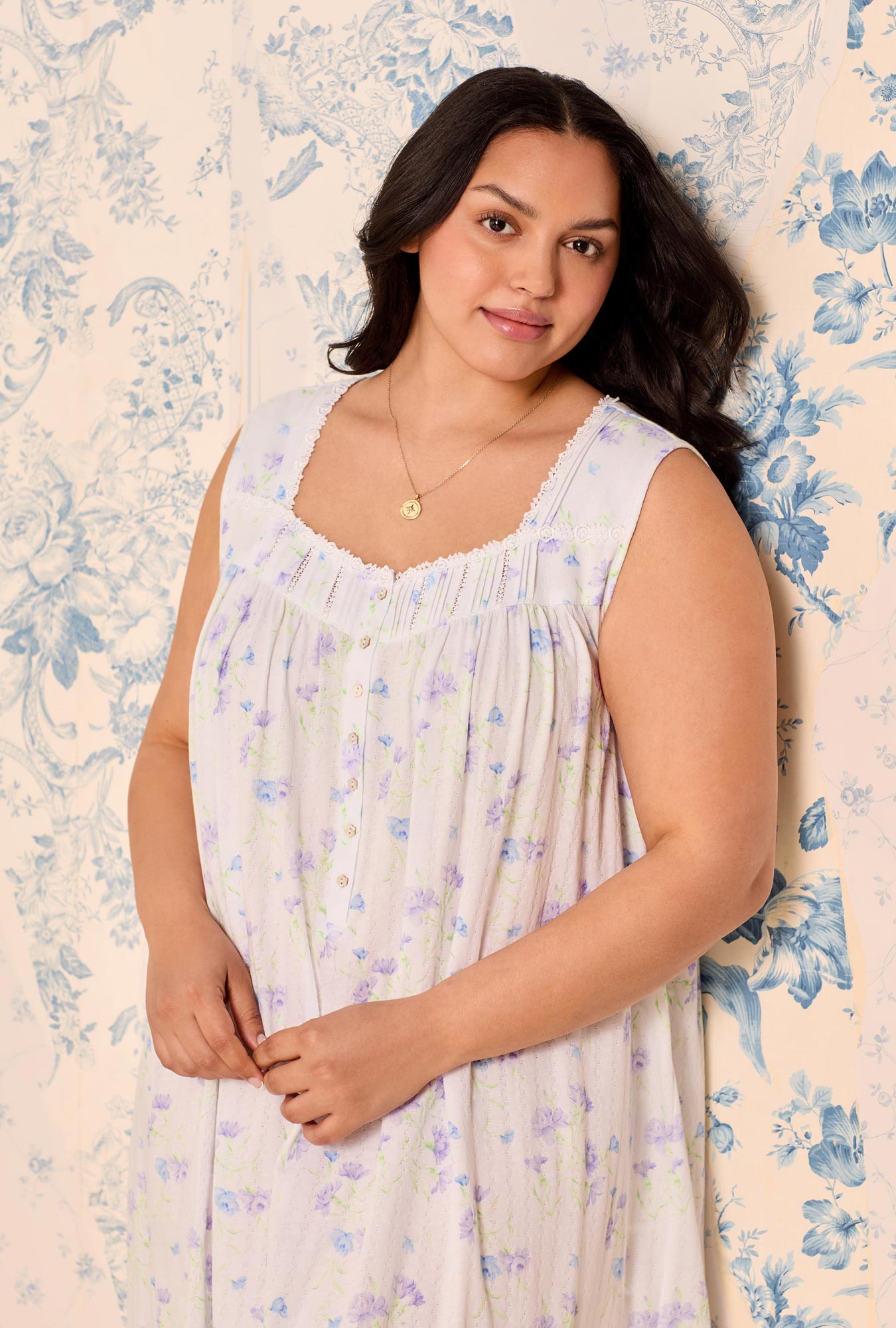 Eileen West Wild Carnation Cotton Pointelle Chemise