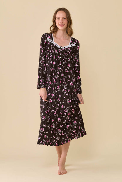 Eileen West Vintage Vine Long Sleeve Nightgown