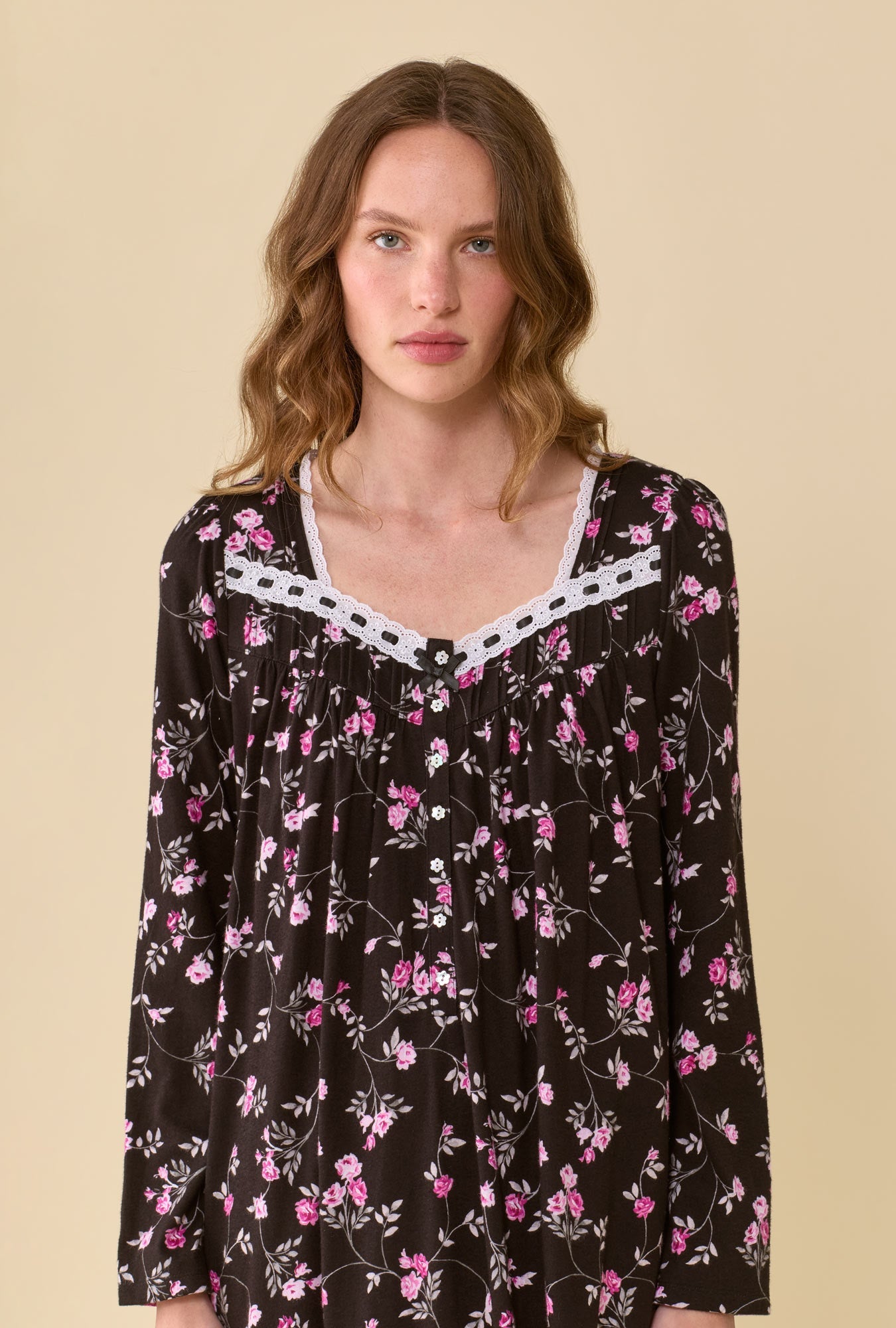 Eileen West Vintage Vine Long Sleeve Nightgown