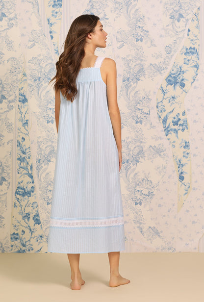 Eileen West The Madison Cotton Dobby Stripe Nightgown