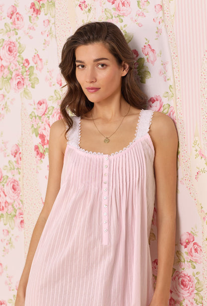 Eileen West The Madison Cotton Dobby Stripe Nightgown