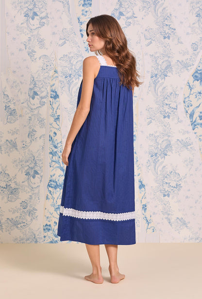 Eileen West The Madison Cotton Dobby Stripe Nightgown