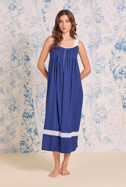 Eileen West The Madison Cotton Dobby Stripe Nightgown