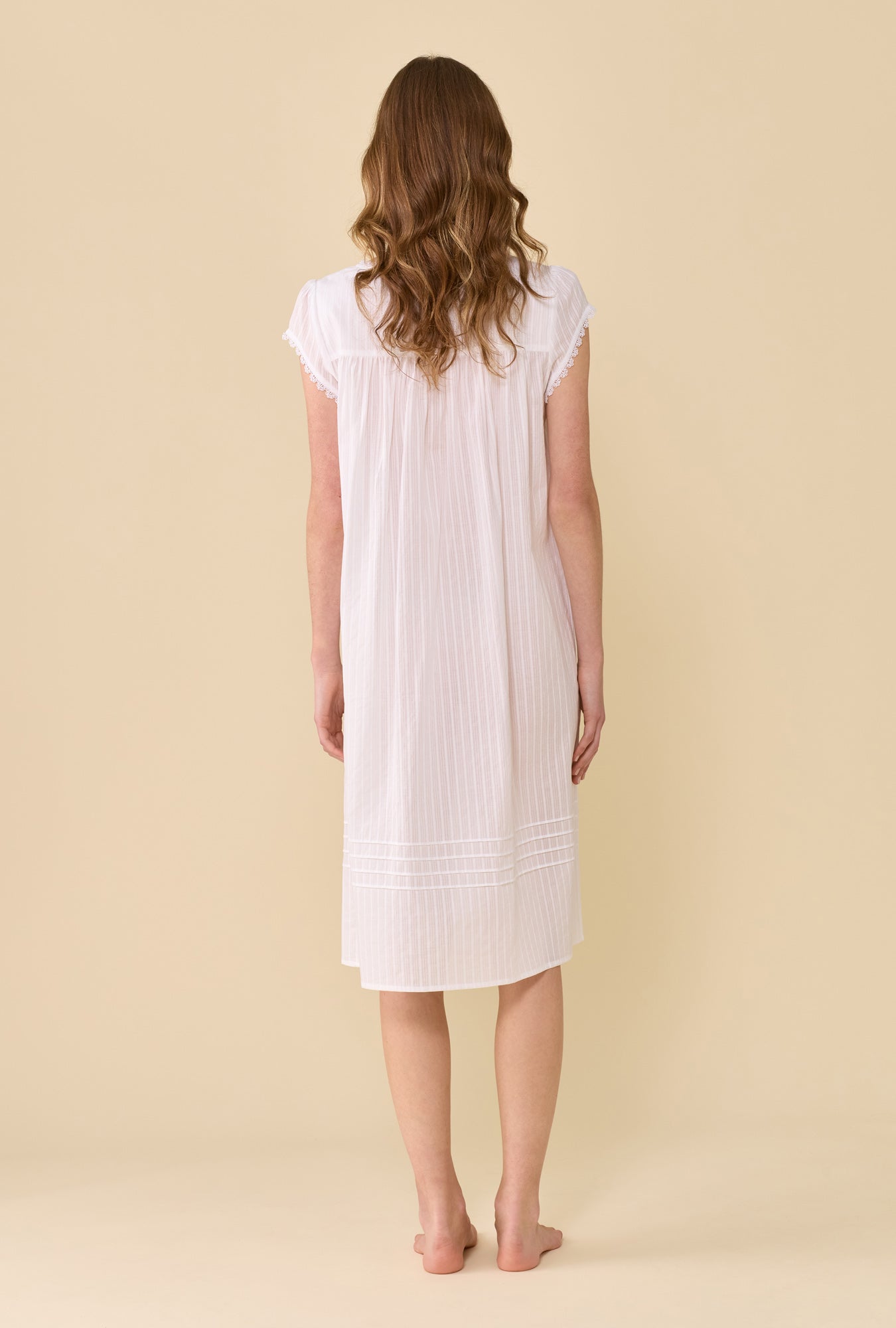 Eileen West The Alice Cotton Dobby Stripe Nightgown