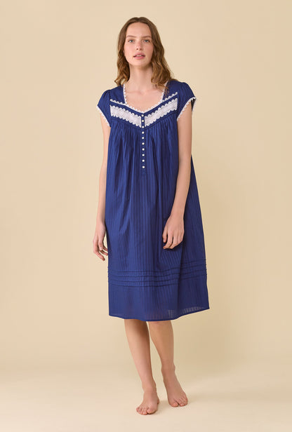 Eileen West The Alice Cotton Dobby Stripe Nightgown