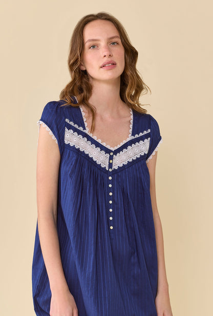 Eileen West The Alice Cotton Dobby Stripe Nightgown