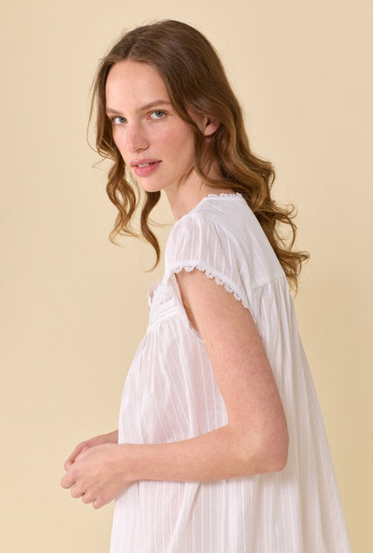 Eileen West The Alice Cotton Dobby Stripe Nightgown