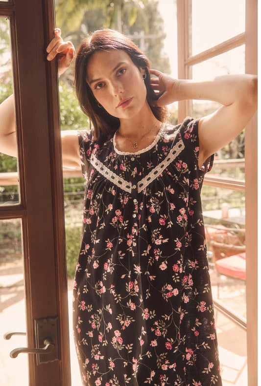 Eileen West Vintage Vine Cap Sleeve Chemise