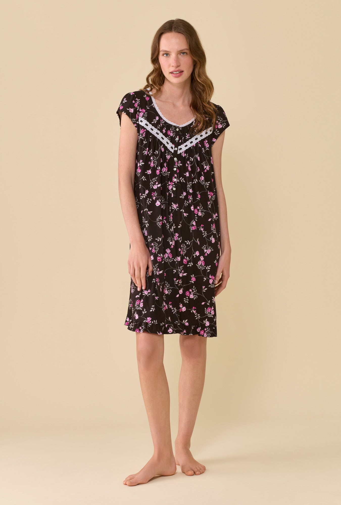 Eileen West Vintage Vine Cap Sleeve Chemise