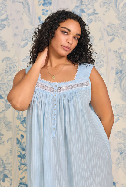 Eileen West The Eileen Cotton Dobby Stripe Nightgown