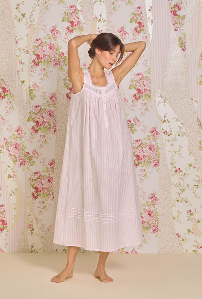 Eileen West The Eileen Cotton Dobby Stripe Nightgown
