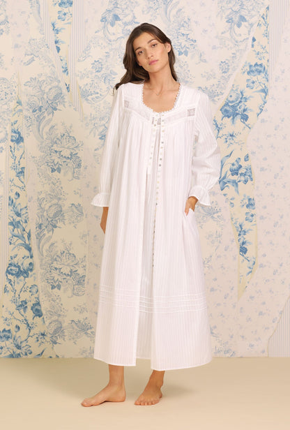 Eileen West The Eileen Cotton Dobby Stripe Nightgown