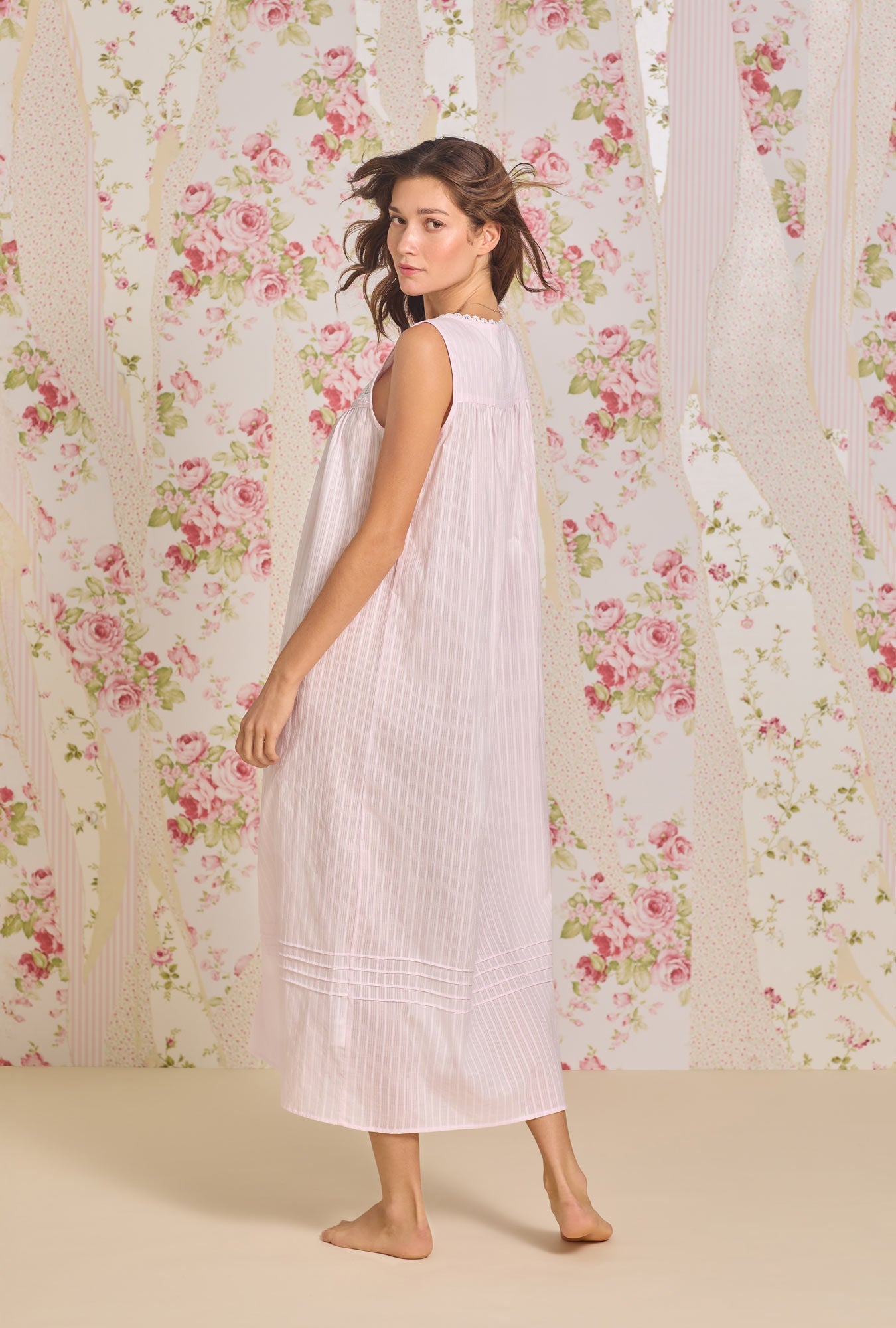 Eileen West The Eileen Cotton Dobby Stripe Nightgown