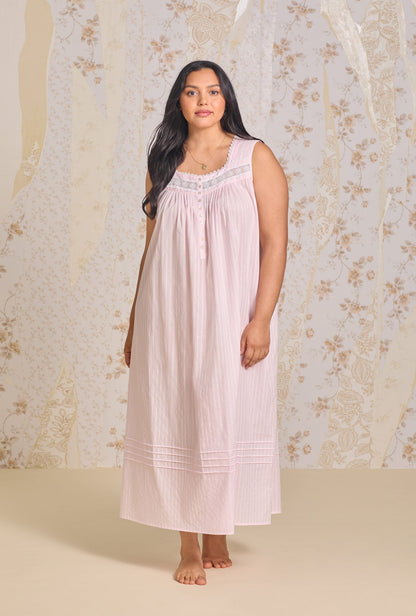 Eileen West The Eileen Cotton Dobby Stripe Nightgown
