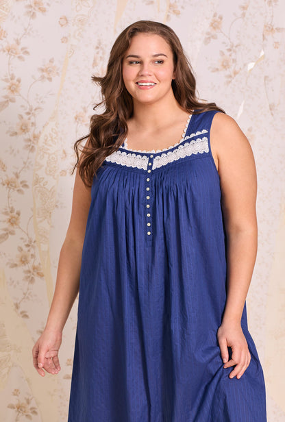 Eileen West The Eileen Cotton Dobby Stripe Nightgown