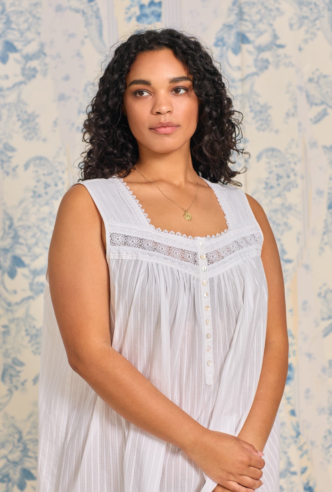 Eileen West The Eileen Cotton Dobby Stripe Nightgown