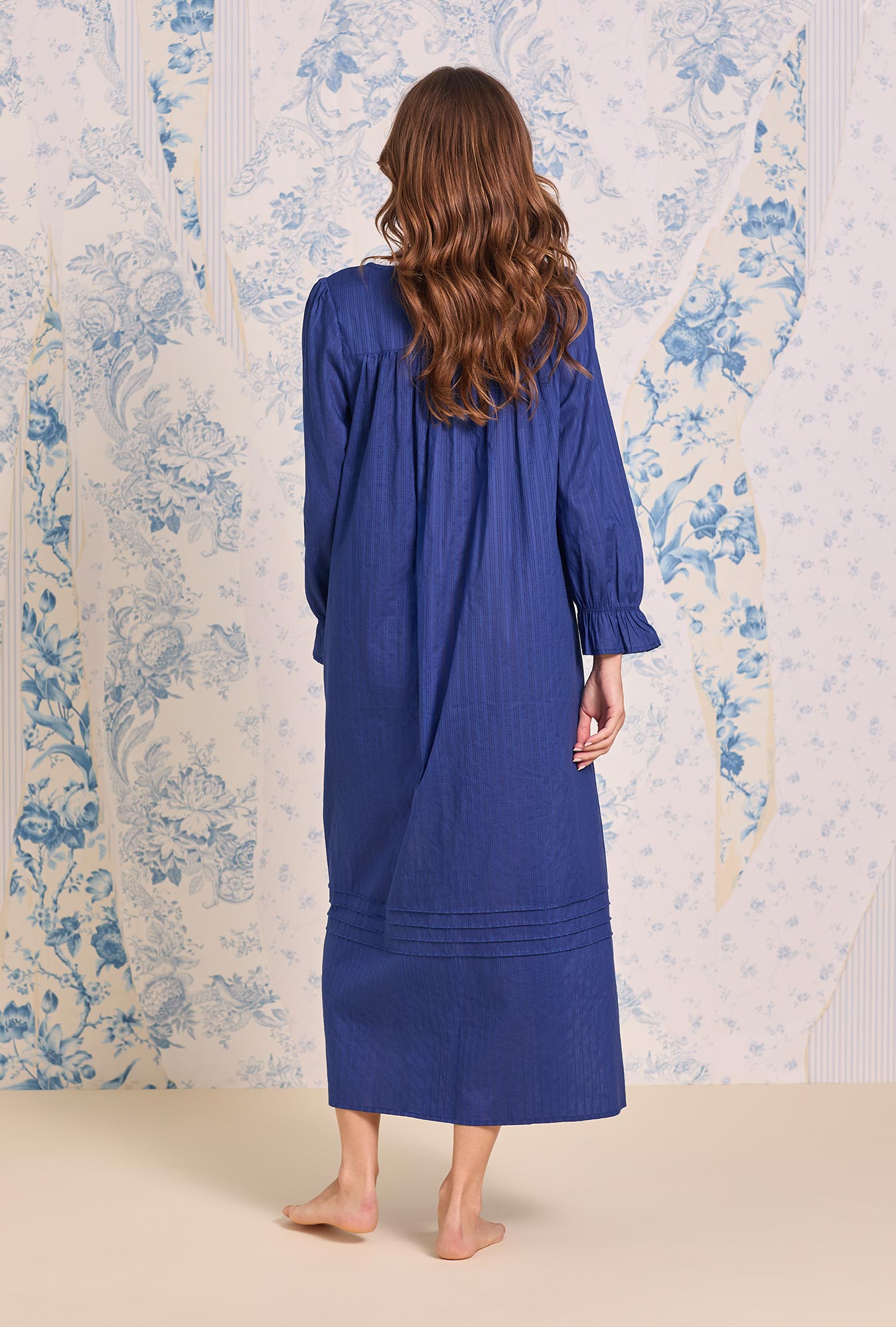 Eileen West Cotton Dobby Stripe Button Front Robe