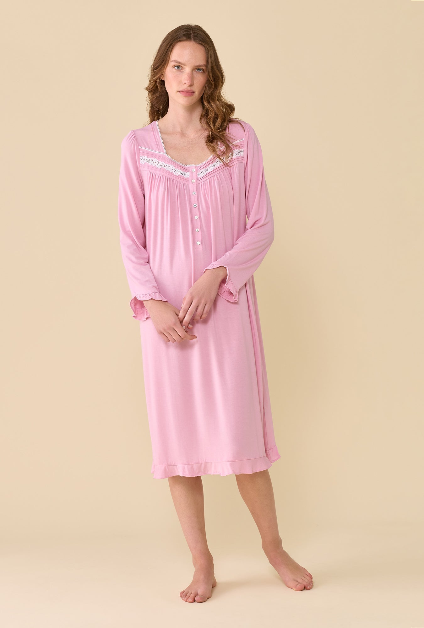 Eileen West Dusty Rose Long Sleeve Nightgown