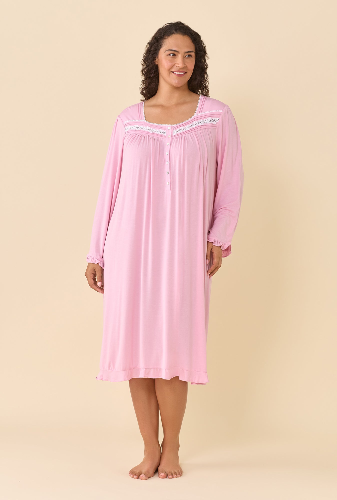 Eileen West Dusty Rose Long Sleeve Nightgown