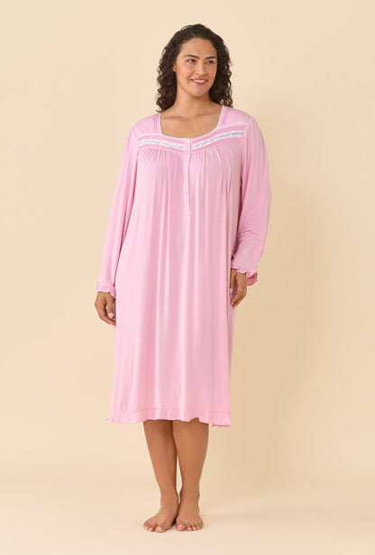 Eileen West Dusty Rose Long Sleeve Nightgown