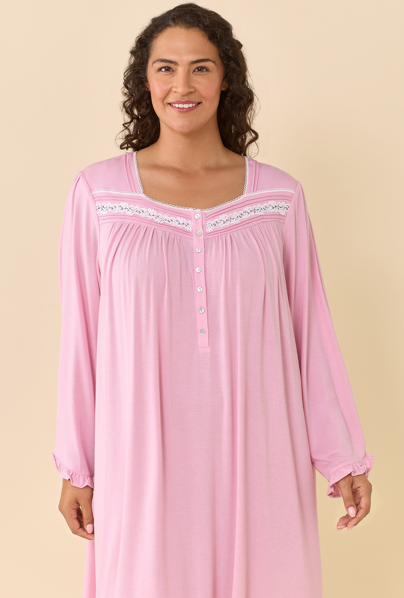 Eileen West Dusty Rose Long Sleeve Nightgown