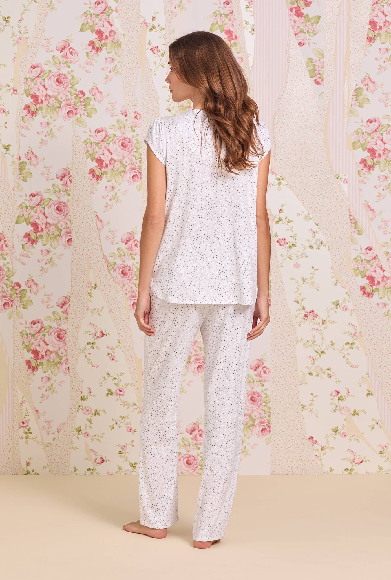 Eileen West Classic Dot Cotton Knit Pajama