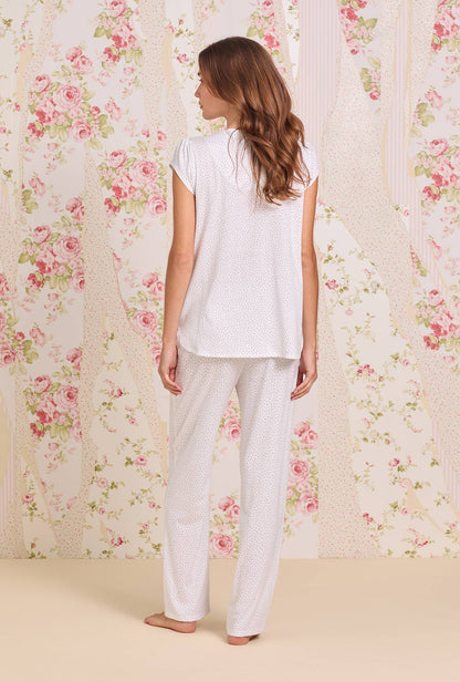 Eileen West Classic Dot Cotton Knit Pajama