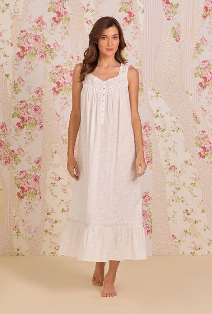 Eileen West The "Eileen" Shadow Floral Cotton Lawn Ballet Nightgown