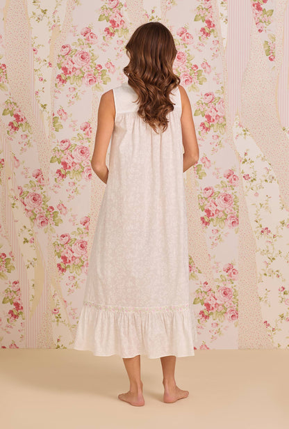 Eileen West The "Eileen" Shadow Floral Cotton Lawn Ballet Nightgown