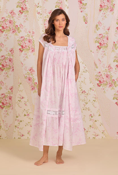 Eileen West Blush Rose Cotton Lawn Button Front Robe