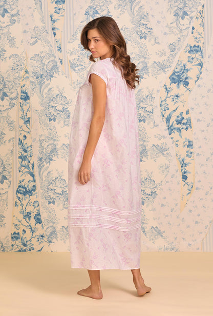 Eileen West Blush Rose Cotton Lawn Button Front Robe