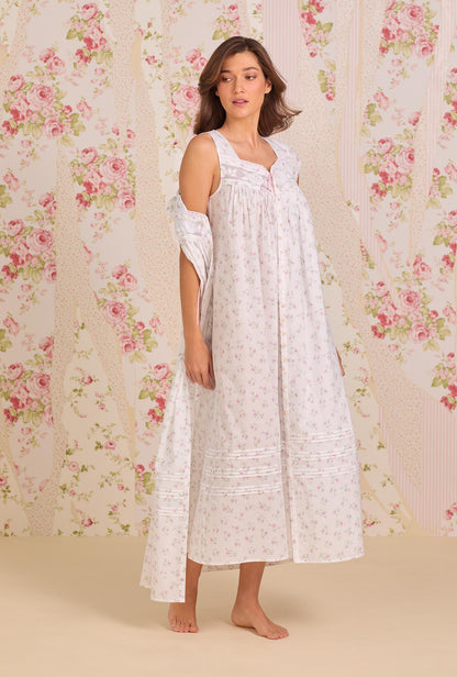 Eileen West Petite Rose Cotton Lawn Button Front Robe