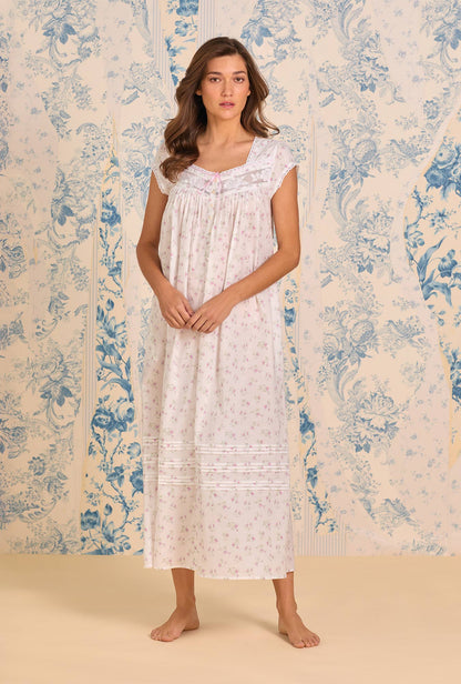 Eileen West Petite Rose Cotton Lawn Button Front Robe