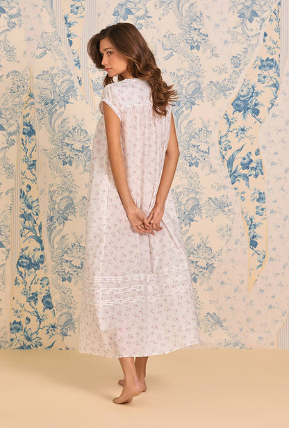 Eileen West Petite Rose Cotton Lawn Button Front Robe