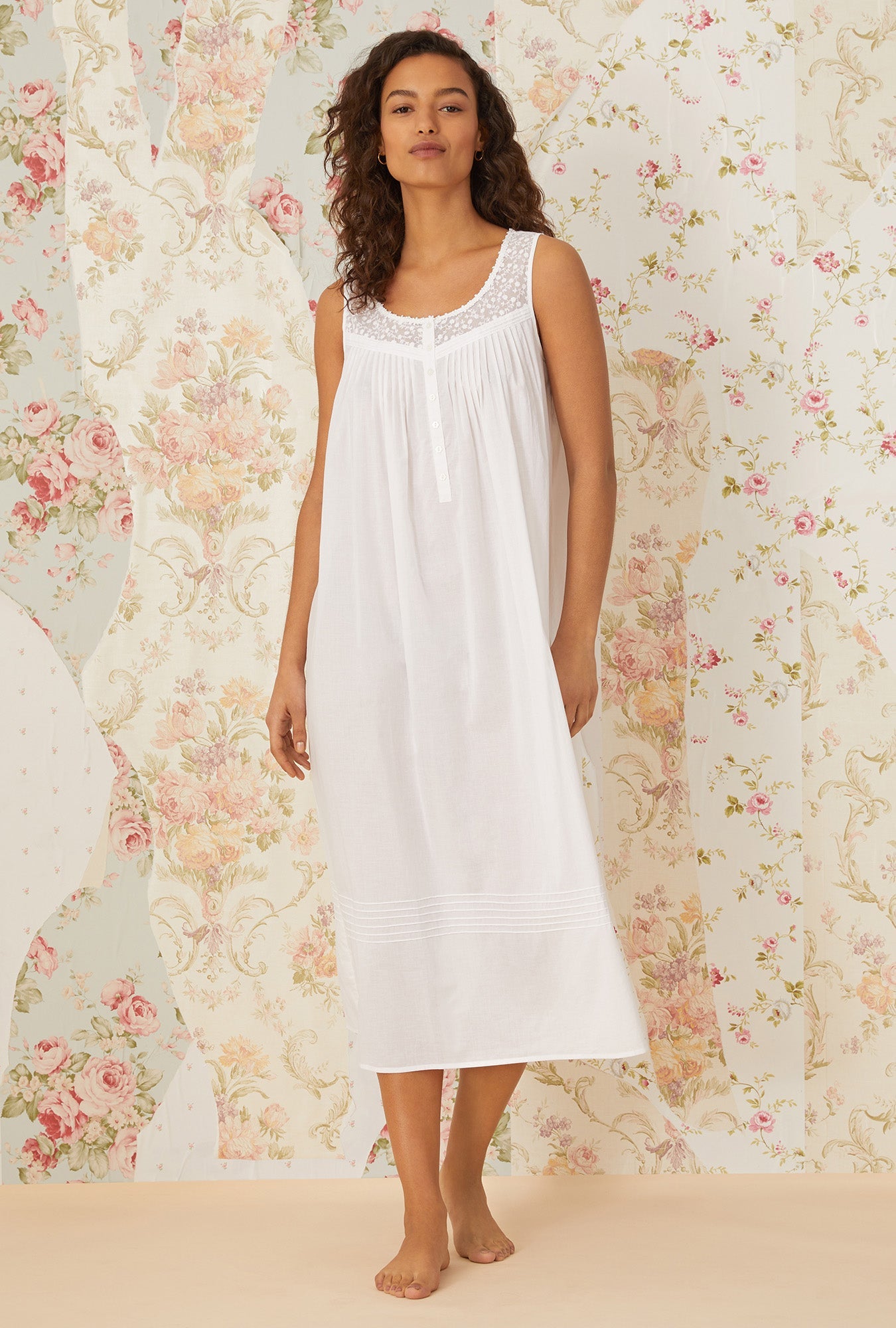 Eileen West Lace Daydream "Eileen" White Cotton Ballet Nightgown