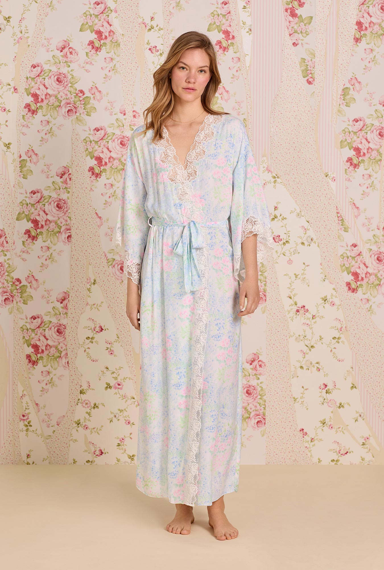 Eileen West Santorini Satin Wrap Robe