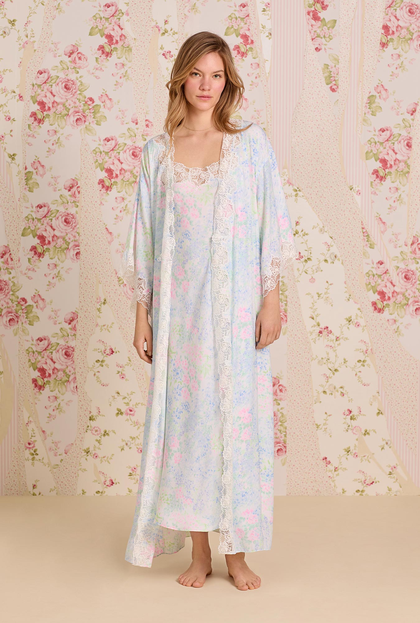 Eileen West Santorini Satin Wrap Robe