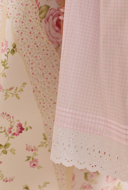Eileen West Pink Gingham Cotton Lawn Chemise