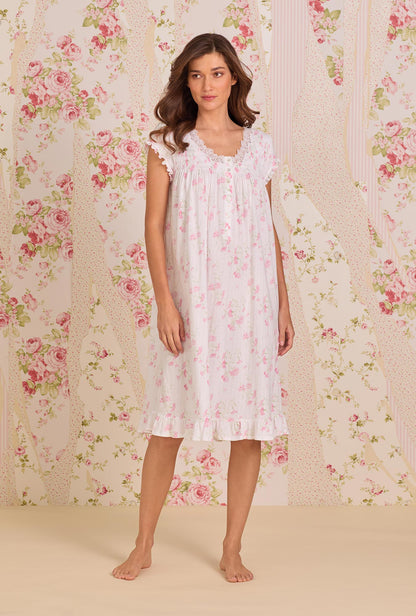 Eileen West Blush Carnation Cotton Pointelle Waltz Nightgown