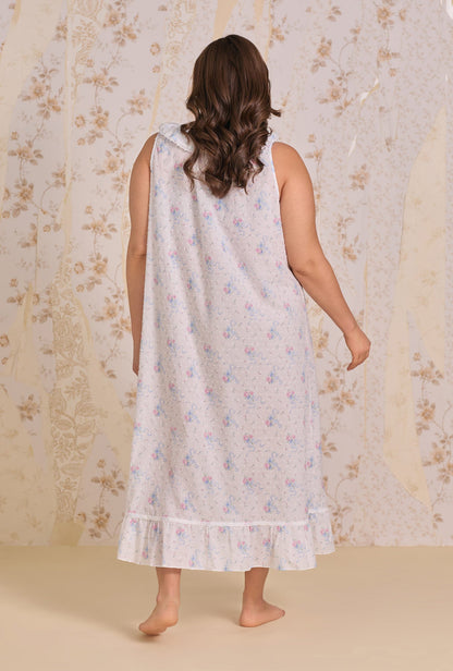 Eileen West The "Rosalie" Whispering Ribbons Cotton Swiss Dot Ballet Nightgown