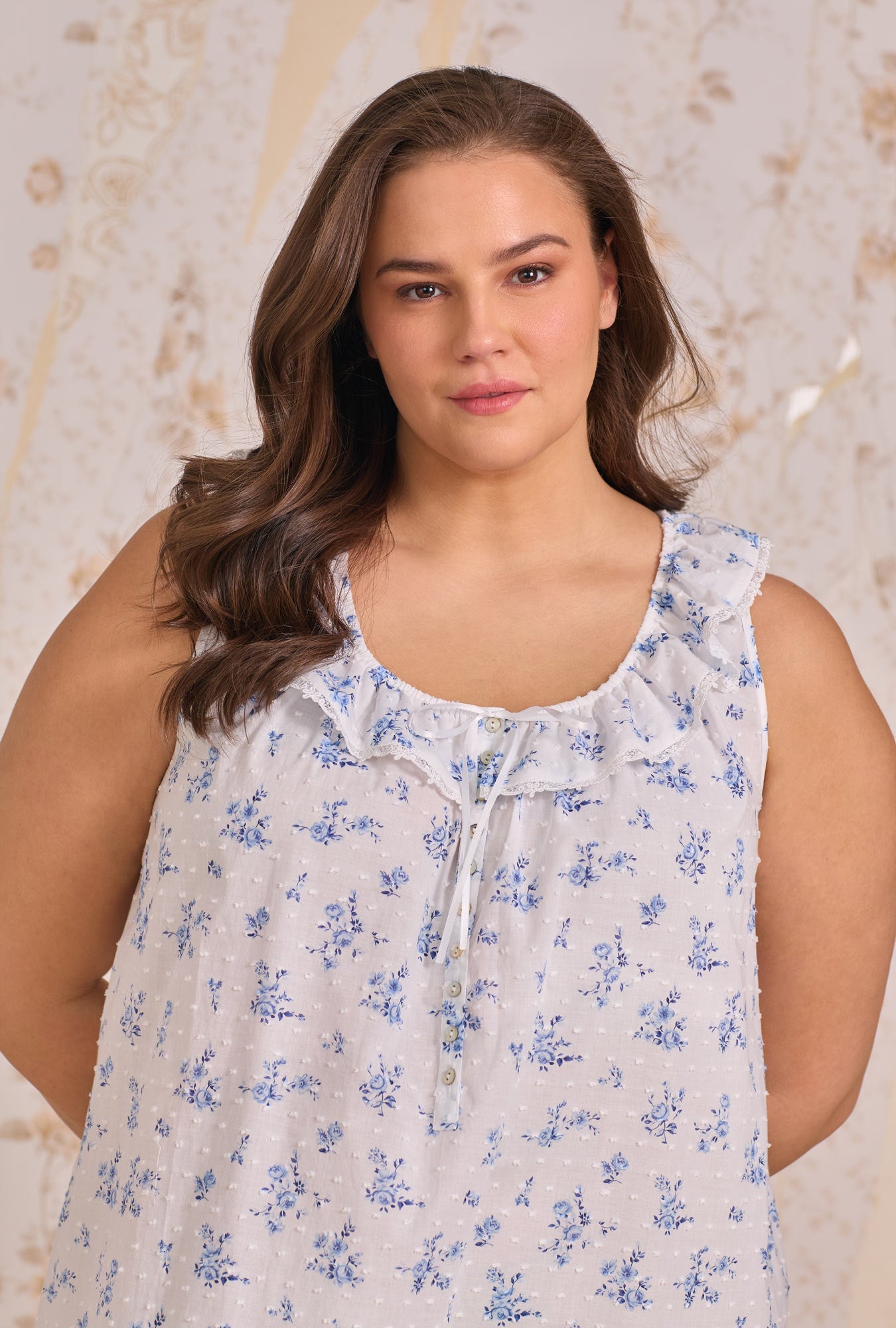 Eileen West The "Rosalie" Sonoma Garden Cotton Swiss Dot Ballet Nightgown