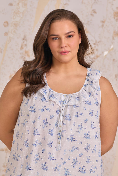 Eileen West The "Rosalie" Sonoma Garden Cotton Swiss Dot Ballet Nightgown