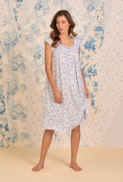 Eileen West Heritage Rose Cotton Modal Cap Sleeve Waltz Nightgown