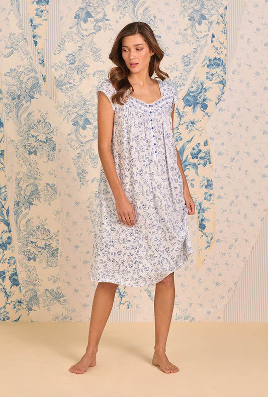 Eileen West Heritage Rose Cotton Modal Cap Sleeve Waltz Nightgown