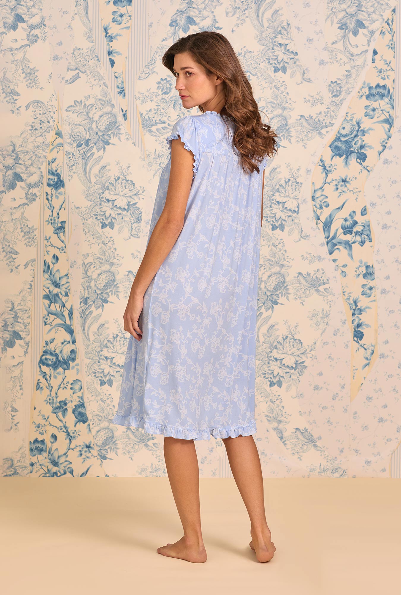 Eileen West Blue Haven Tencel™ Modal Cap Sleeve Waltz Nightgown