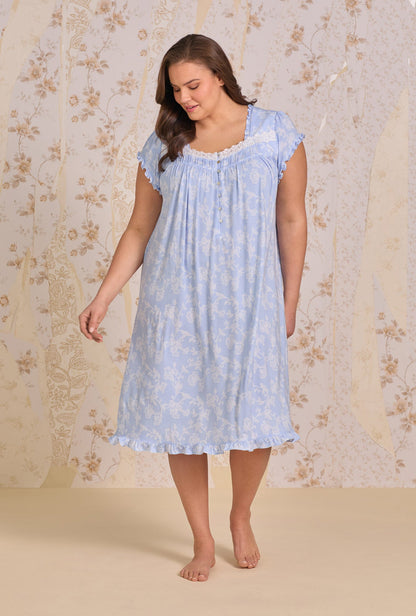 Eileen West Blue Haven Tencel™ Modal Cap Sleeve Waltz Nightgown