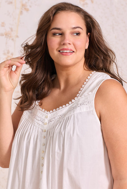 Eileen West The "Eileen" Iconic White Cotton Lawn Ballet Nightgown