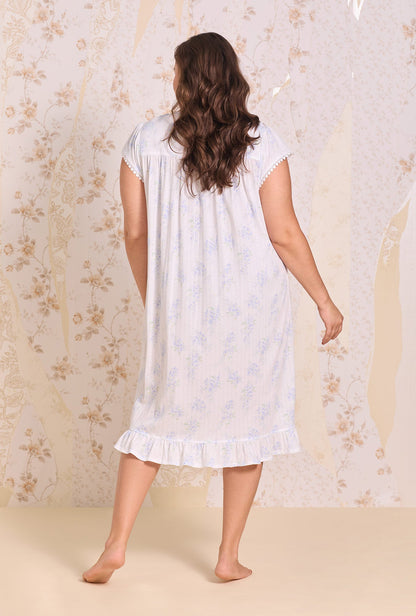 Eileen West Wisteria Garden Cotton Pointelle Cap Sleeve Waltz Nightgown