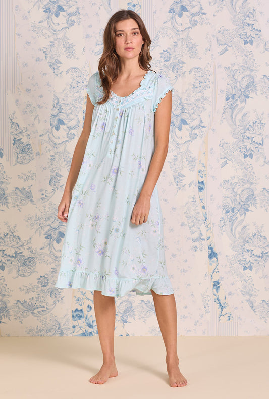 Eileen West Hellebore Floral Modal Cap Sleeve Waltz Nightgown
